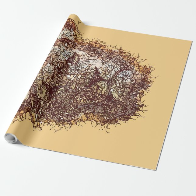 Papier Cadeau Afrique Abstraite Lion (Déroulé)