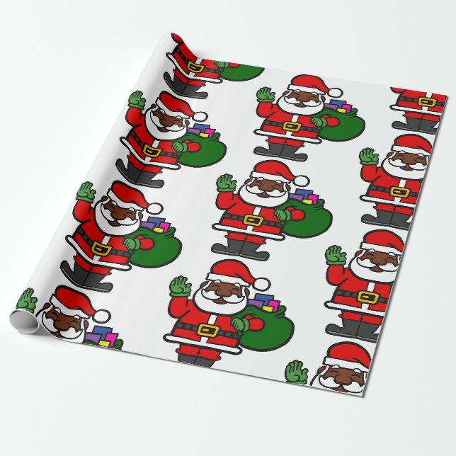 Papier Cadeau afrique noir santa claus xmas (Déroulé)