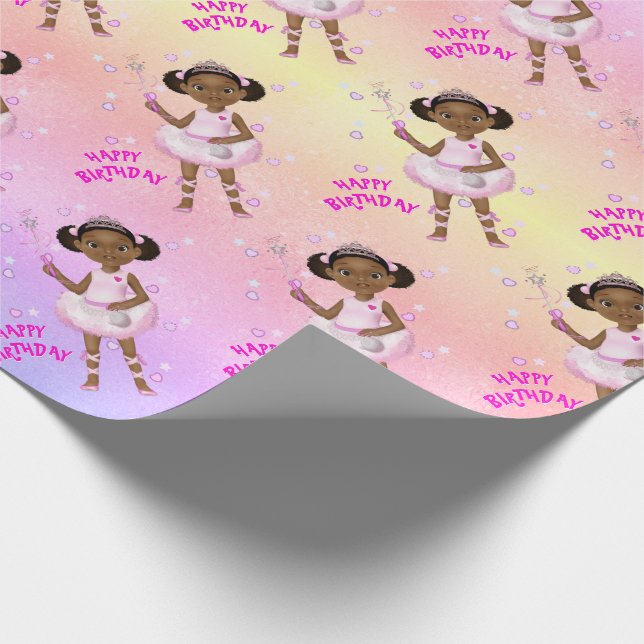 Papier Cadeau Afro-Américaine Fairy Princesse Ballerina (Coin)