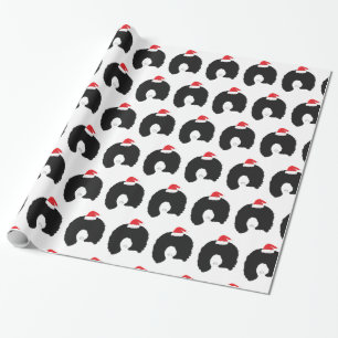 Papier Cadeau Afro Hairs Père Noël Lady