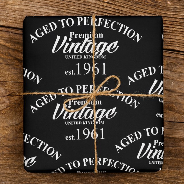 Papier Cadeau Age À Perfection Premium Vintage 1961 (Créateur téléchargé)