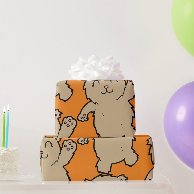 Papier Cadeau Agiter Adorable Ours Souriant (Créateur téléchargé)