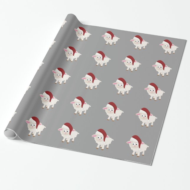 Papier Cadeau Agneau de Noël (Déroulé)