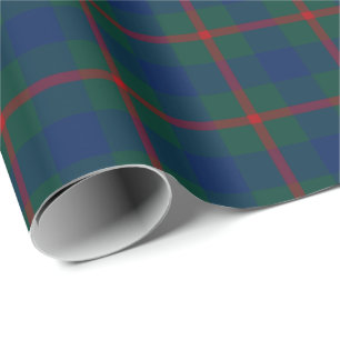 Papier Cadeau Agnew Family Tartan Vert et bleu Plaid