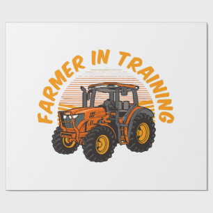 Papier Cadeau Agriculteur drôle de l'avenir en formation Tracteu