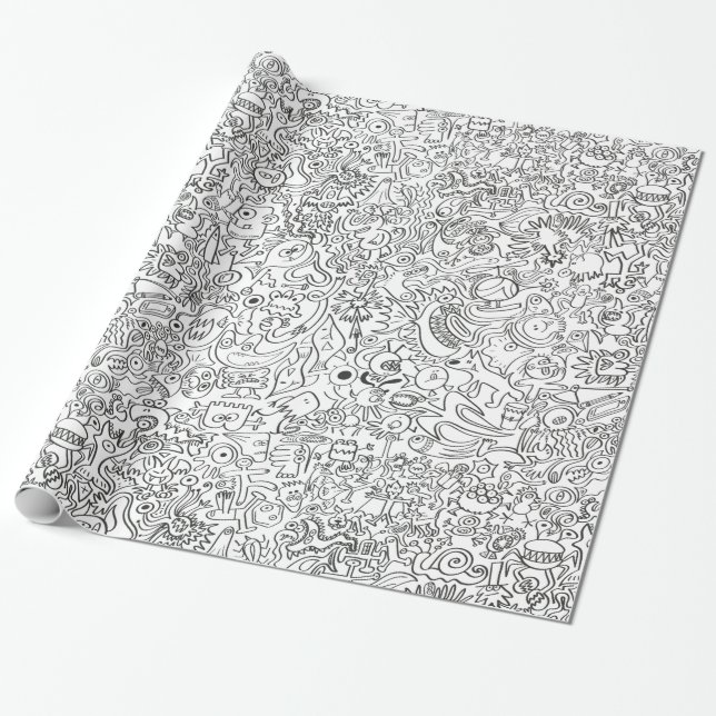 Papier Cadeau Aidez-moi, je ne peut pas cesser de gribouiller (Déroulé)