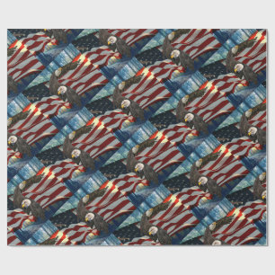 Papier Cadeau Aigle à drapeau américain