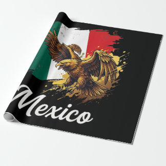 Papier Cadeau Aigle de la fierté du drapeau mexicain vintage