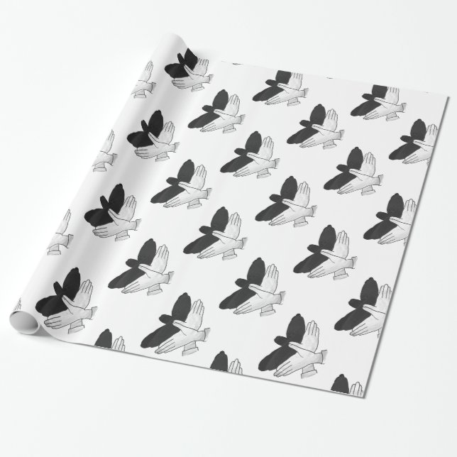 Papier Cadeau Aigle de silhouette (Déroulé)