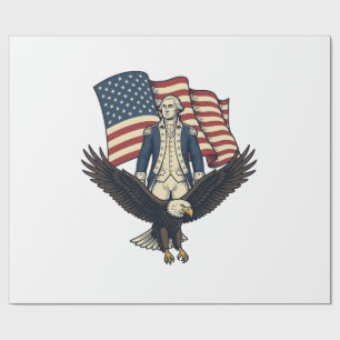 Papier Cadeau Aigle Patriotique et Général Colonial Vintage Vect
