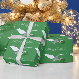 Papier Cadeau Aigrette - oiseau
