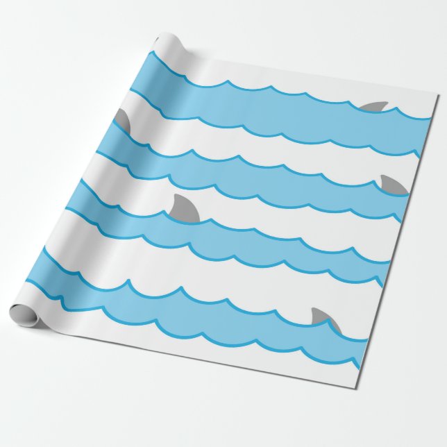 Papier Cadeau Ailerons lunatiques drôles de requin sur des (Déroulé)
