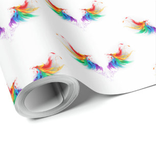 Papier Cadeau Ailes fluffy arc-en-ciel