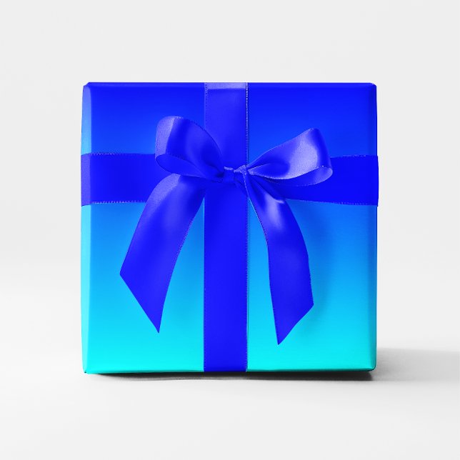 Papier Cadeau Aire à dégradé bleu (Aqua to Blue Gradient Wrapping Paper)