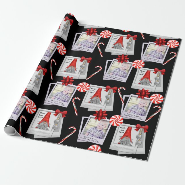 Papier Cadeau Ajouter Un Cadeau Photo Carré De Père Noël (Déroulé)