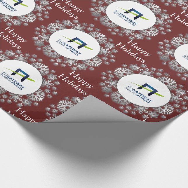 Papier Cadeau Ajouter votre logo d'entreprise Snowflakes Holiday (Coin)