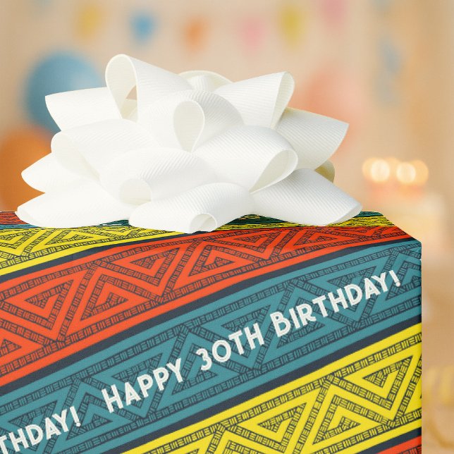 Papier Cadeau Ajoutez Votre Âge Joyeux Anniversaire Celtique Ble (Créateur téléchargé)
