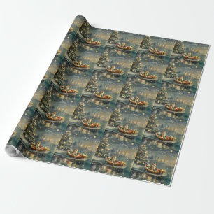 Papier Cadeau Akita Christmas Festive Voyage