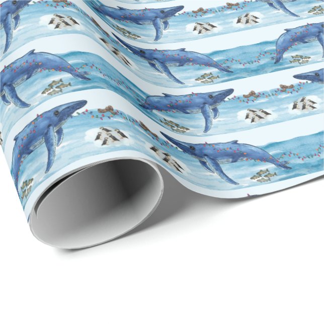Papier Cadeau Alaska Sea Life Holiday Wrapping Paper (Coin rond)