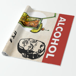 PAPIER CADEAU ALCOOL SOLUTION MAN