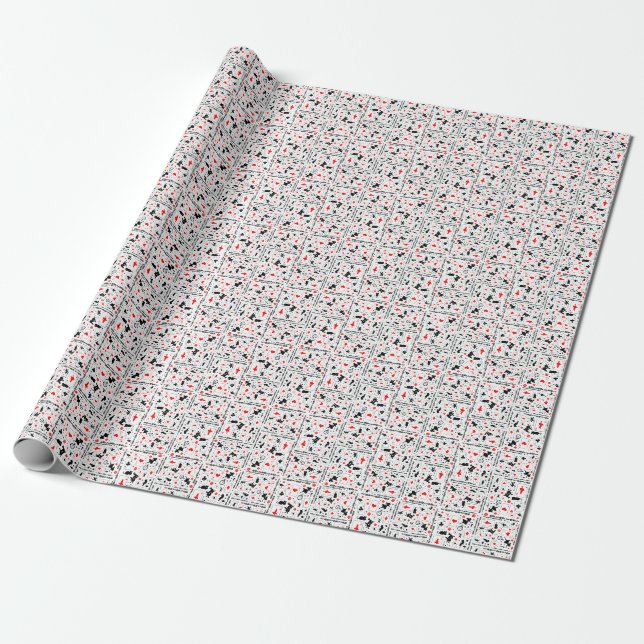 Papier Cadeau Alice au pays des merveilles en noir blanc rouge s (Déroulé)
