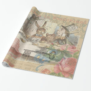 Papier Cadeau Alice au pays des merveilles Mad Tea Party Art