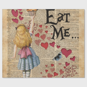 Papier Cadeau Alice au pays des merveilles me mangent petit pain