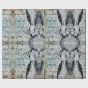 Papier Cadeau Alice au pays des merveilles monde de lapin blanc