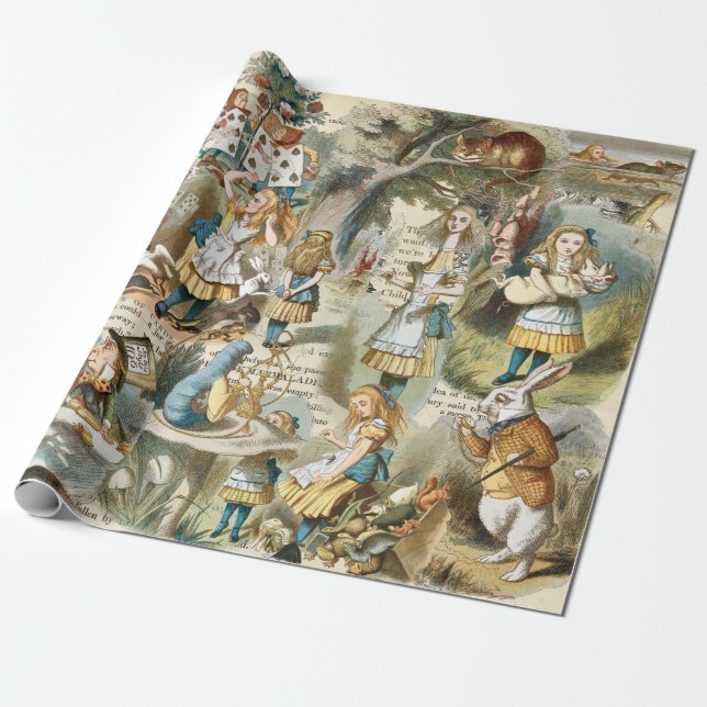 Papier Cadeau Alice Au Pays Des Merveilles Papier Enveloppant (Déroulé)