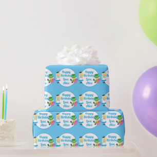 Papier Cadeau Alice au pays des merveilles Personnalisé Fête d'a
