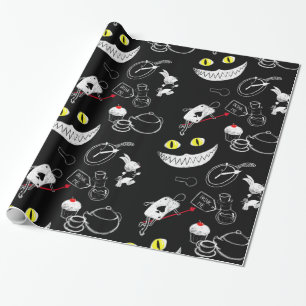 Papier Cadeau Alice dans le motif du pays des merveilles