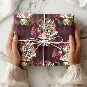 Papier Cadeau Alice In Wonderland Tea Time Wrapper Paper