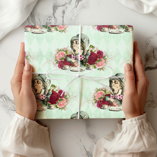 Papier Cadeau Alice In Wonderland Tea Time Wrapper Paper