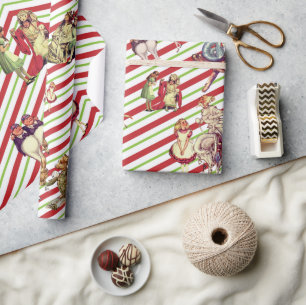 Papier Cadeau Alice Queen of Hearts Dutchess Knight Humpty