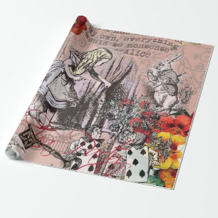 Papier Cadeau Alice rideau de nonsens merveilleux classique
