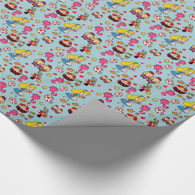 Papier Cadeau Alice Wonderland Mad Hatter Cat Doodle (Coin)