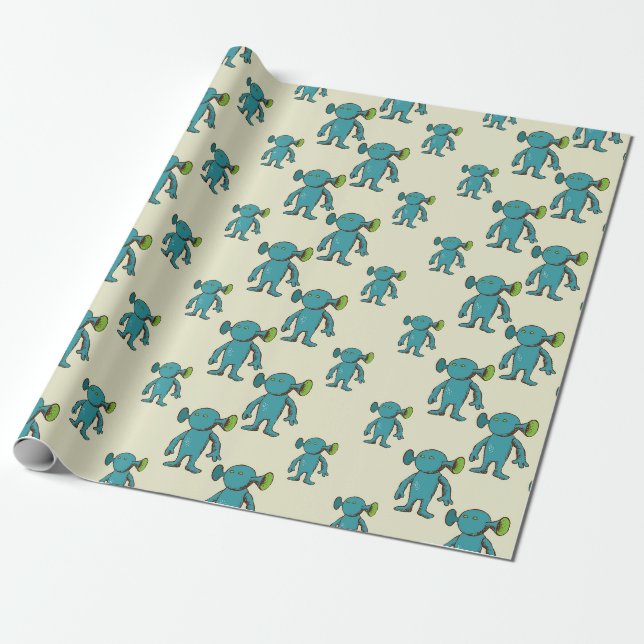 Papier Cadeau Alien (Déroulé)