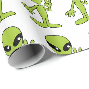 Papier Cadeau Alien spatial
