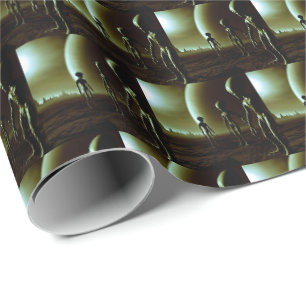 Papier Cadeau ALIENS gris SF 1