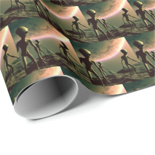 Papier Cadeau ALIENS gris SF 2