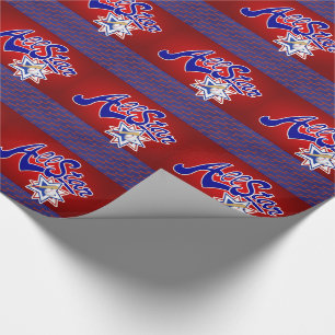 Papier Cadeau All Star Baseball Red and Blue Sports Thème
