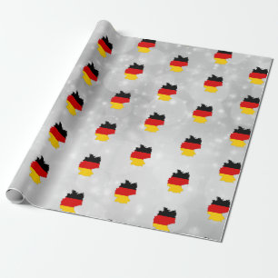 Papier Cadeau Allemagne - Carte du drapeau allemand