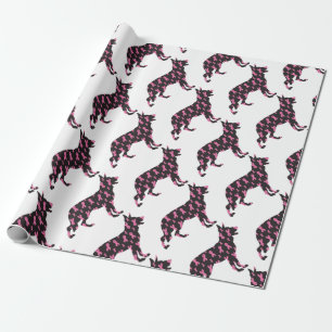Papier Cadeau Allemand-Berger-Cancer-Noir-Ruban
