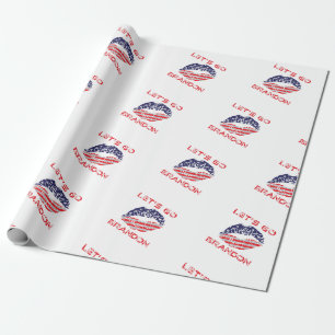 Papier Cadeau Allez Brandon Joe Biden Drapeau Trouvé Kiss