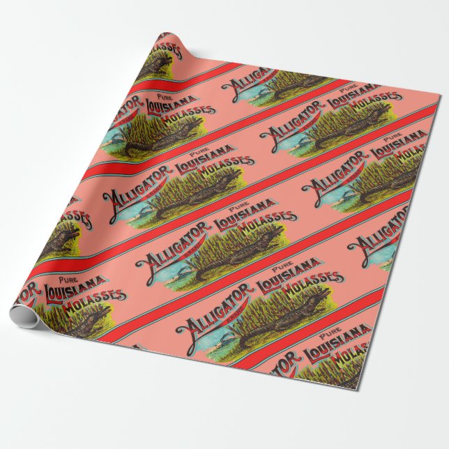 Papier Cadeau Alligator Louisiana Molasses (Déroulé)