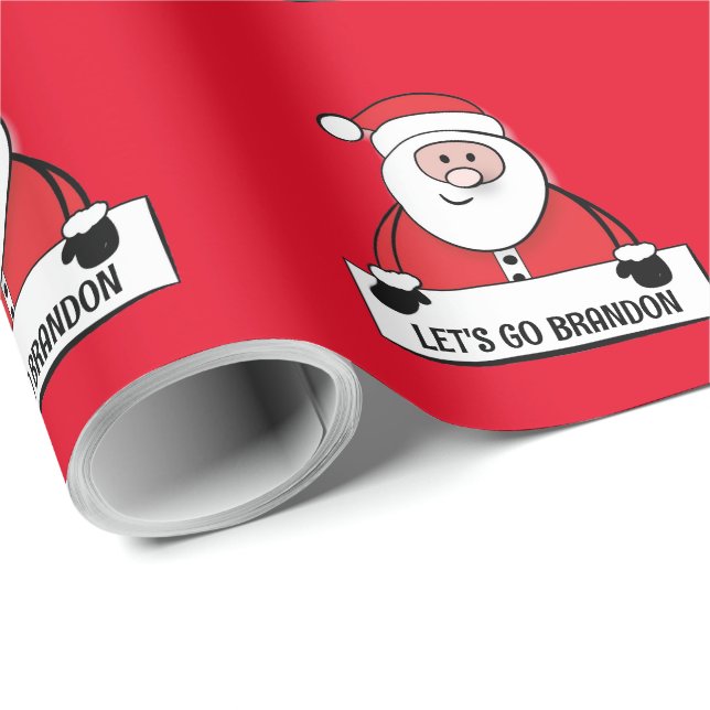 PAPIER CADEAU ALLONS BRANDON CHRISTMAS PÈRE NOËL WRAPPING PAPIER (Coin rond)