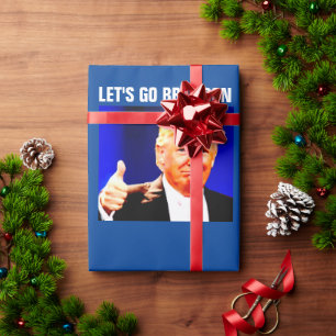 Papier Cadeau ALLONS BRANDON CHRISTMAS TRUMP Papier à envelopper