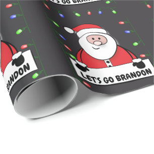 Papier Cadeau ALLONS BRANDON SANTA CLAUS TRUMP MORCEAU DE Noël