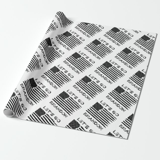 Papier Cadeau Allons voir Brandon Joe Biden Drapeau en détresse (Déroulé)
