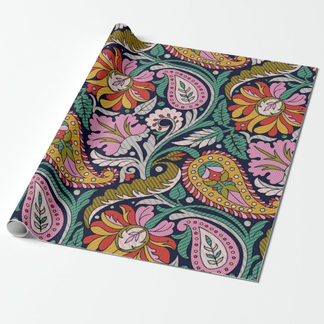 Papier Cadeau Allover traditionnel moghol Designart, asiatique,  (Déroulé)
